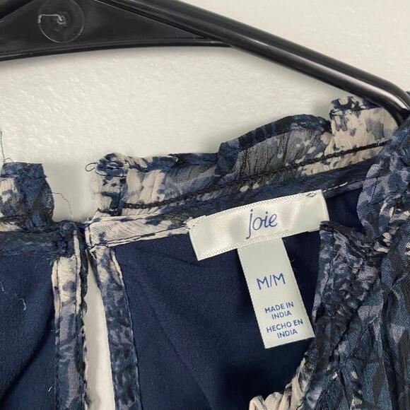 Joie Limited Edition Navy Floral Baltic Print Swing Dress Summer Chic Medium - Picture 5 of 10